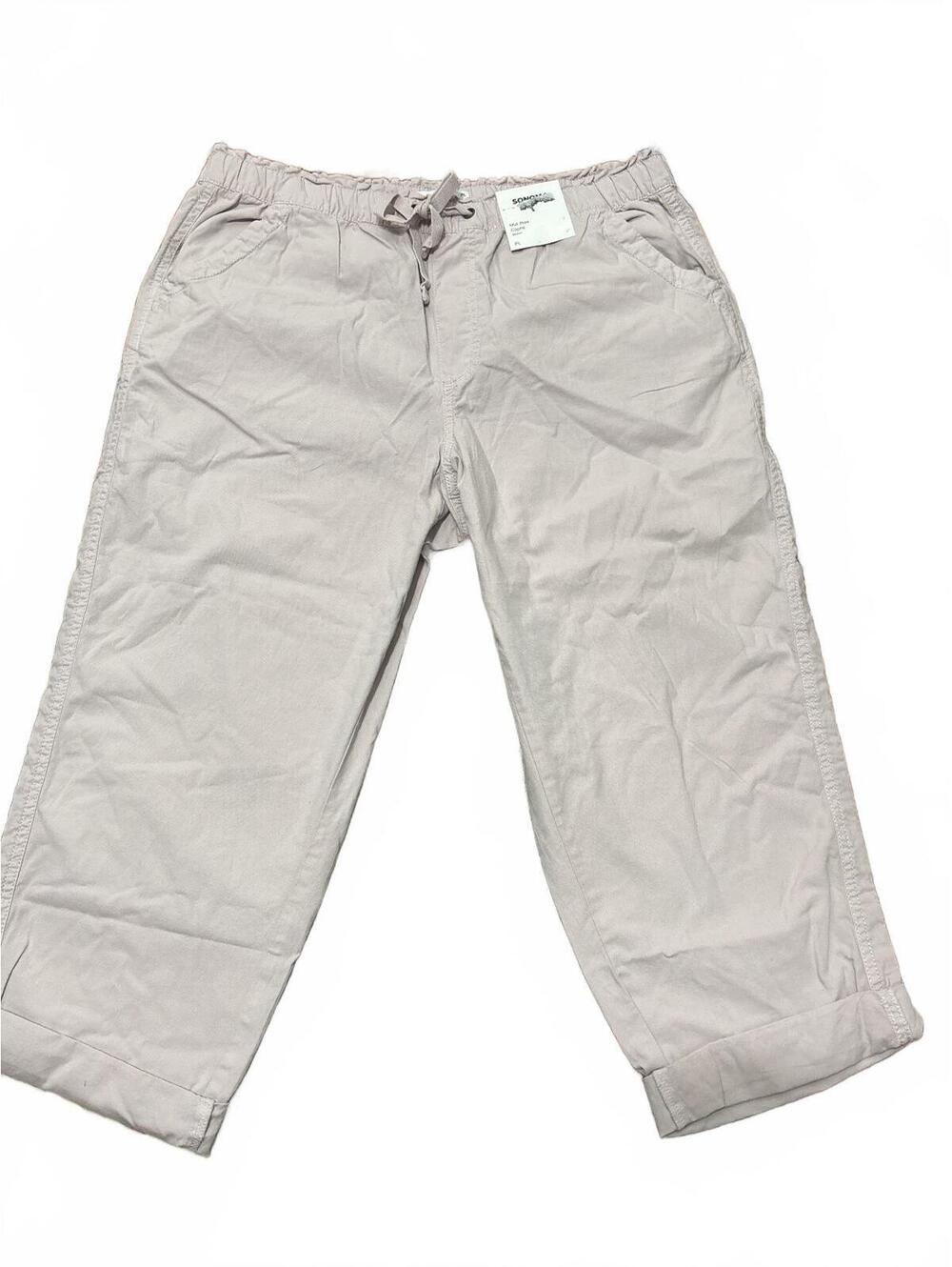Sonoma Mid-Rise Stretch Capris in Light Beige, Size PL